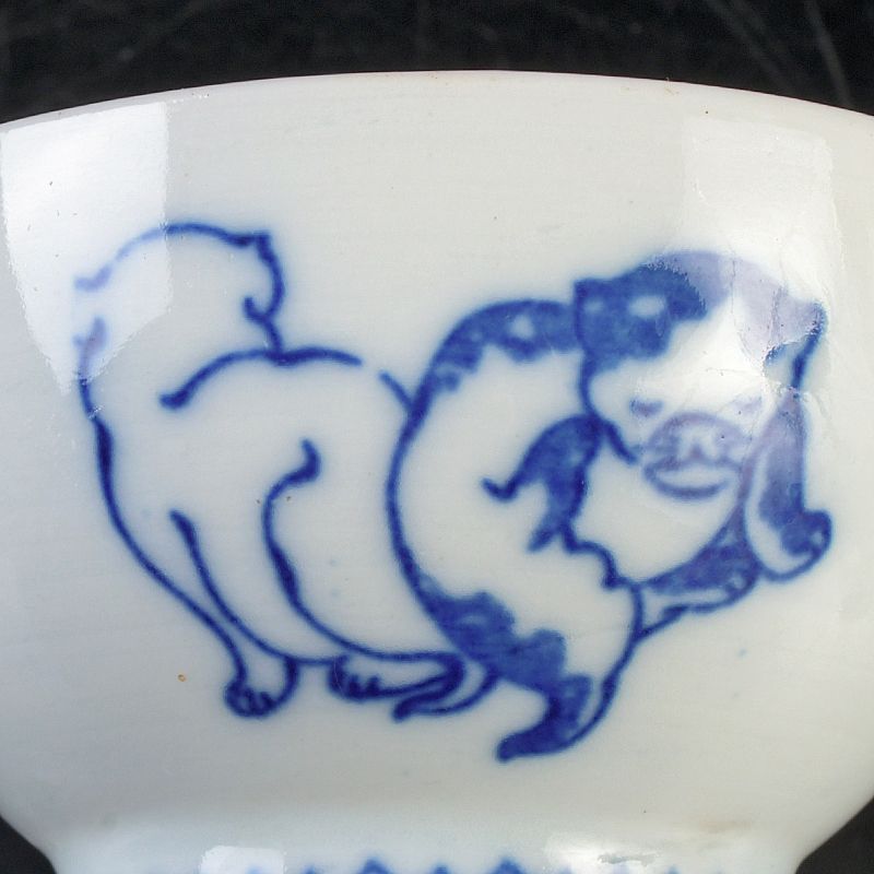 煎茶道具 大日本沢田製 染付 猫文 煎茶碗 5客 まとめて N S612 - メルカリ