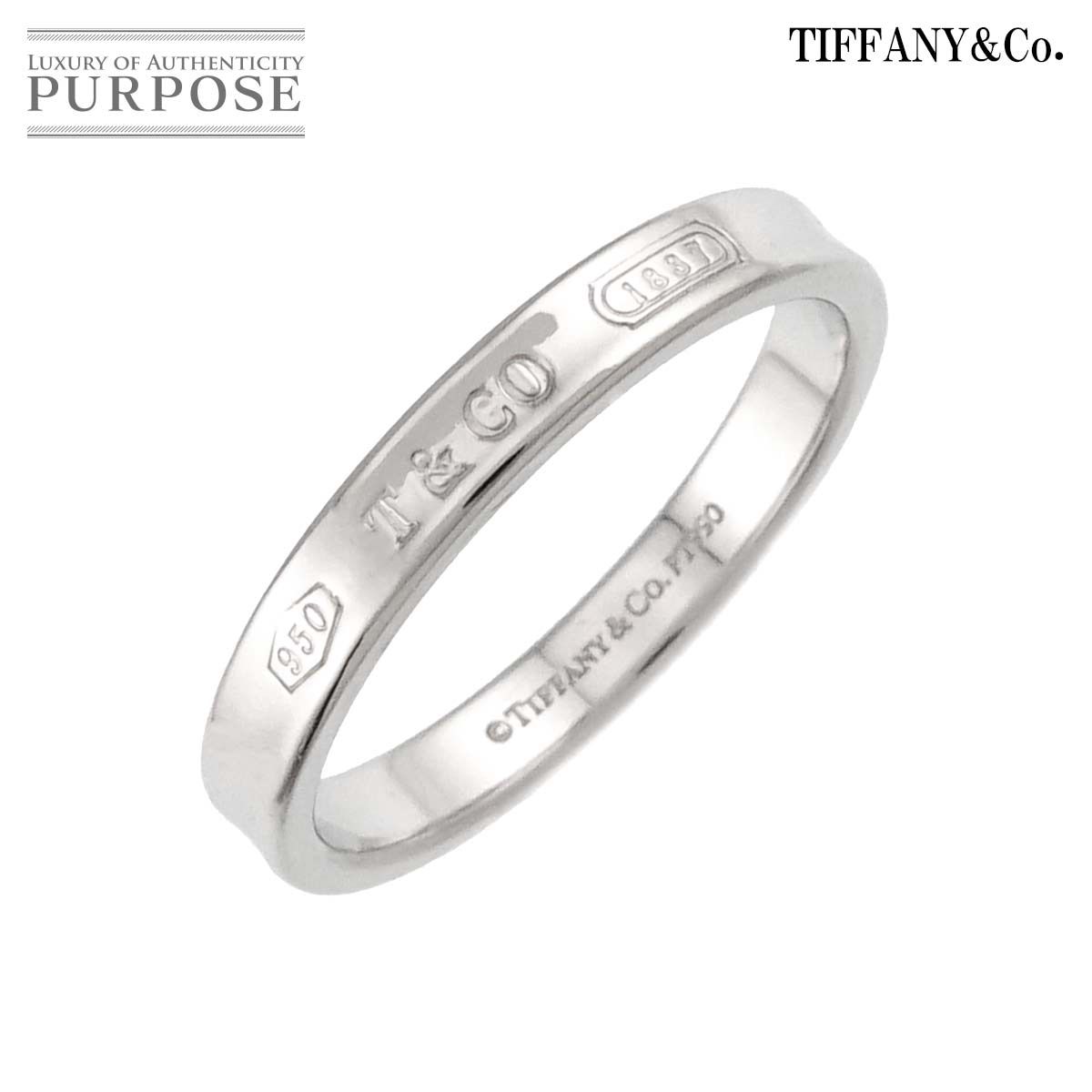 ティファニー TIFFANY&Co. 1837 ナロー 15.5号 リング 幅3mm Pt