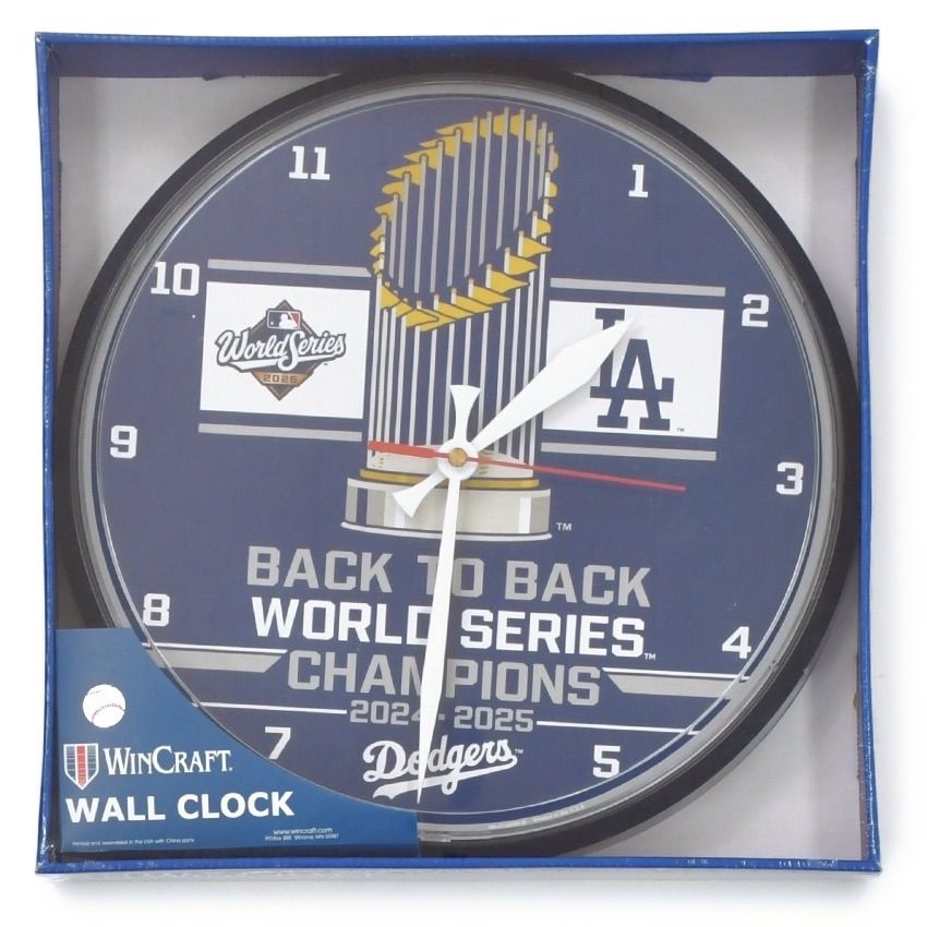 MLB公式】ドジャース 壁掛け時計 ワールドシリーズ チャンピオンズ