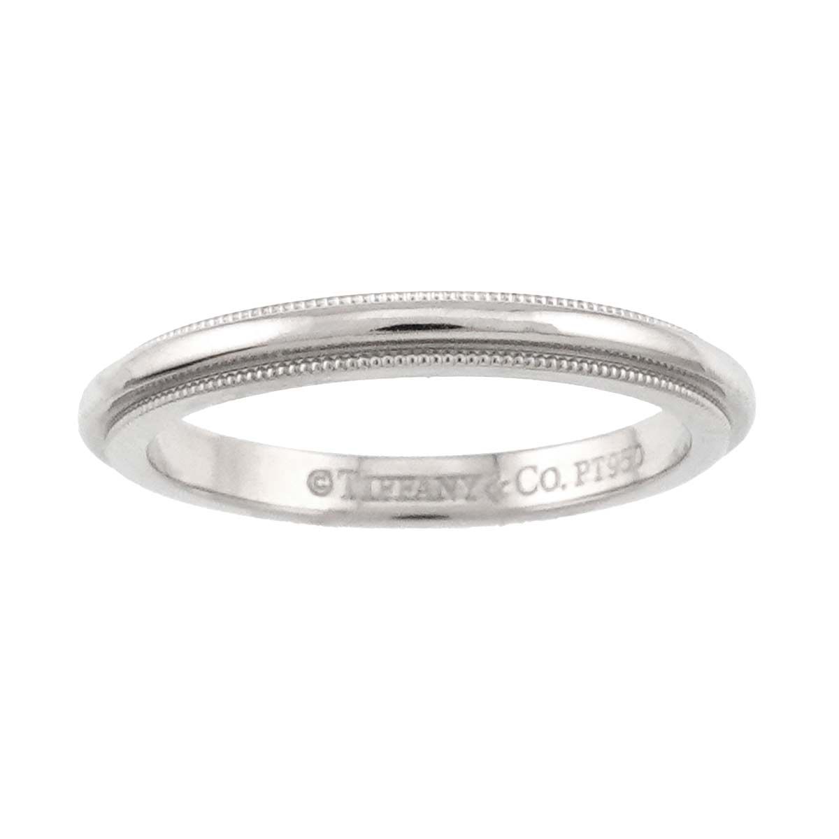 ティファニー TIFFANY&CO. ミルグレイン 5.5号 リング 幅2mm Pt