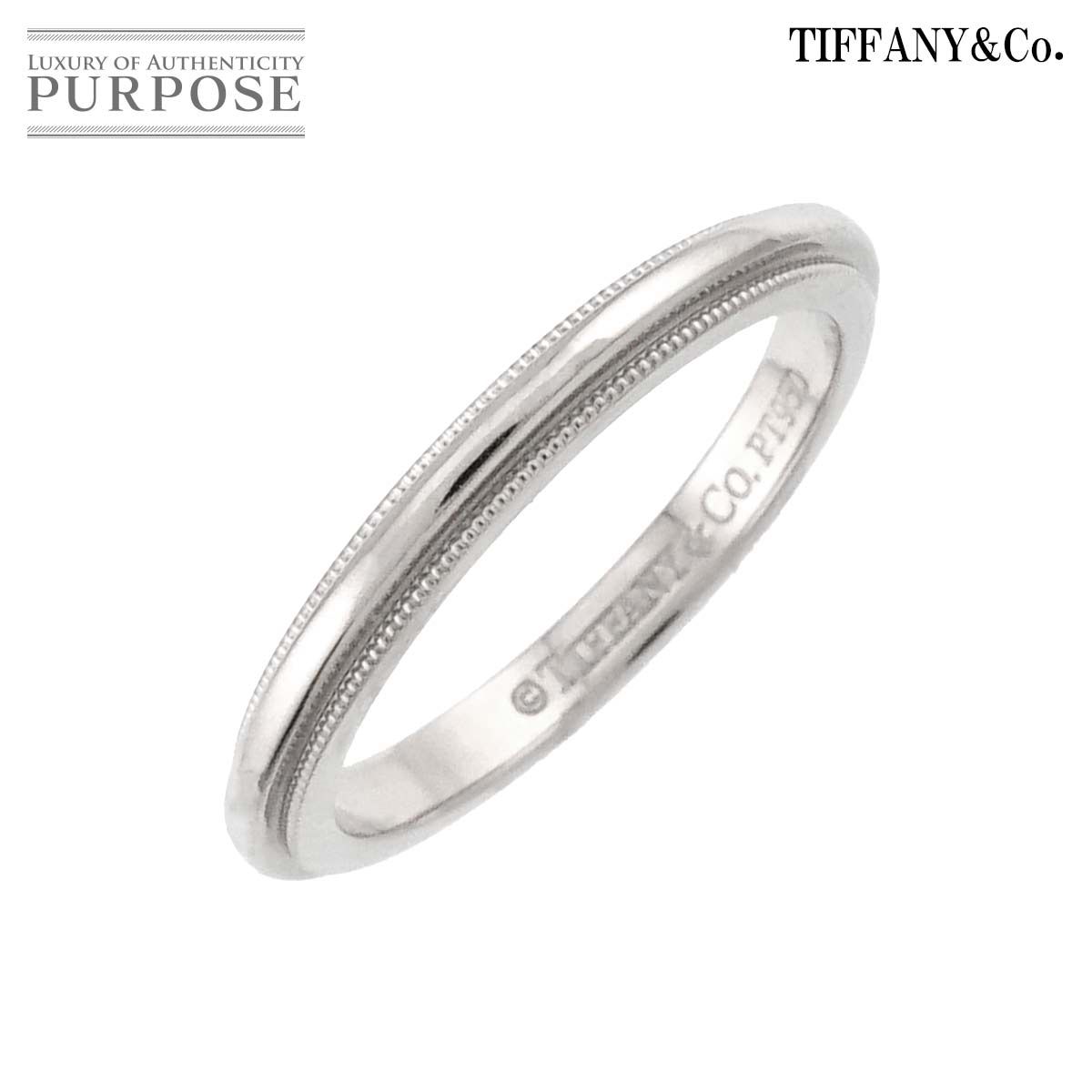 ティファニー TIFFANY&CO. ミルグレイン 5.5号 リング 幅2mm Pt