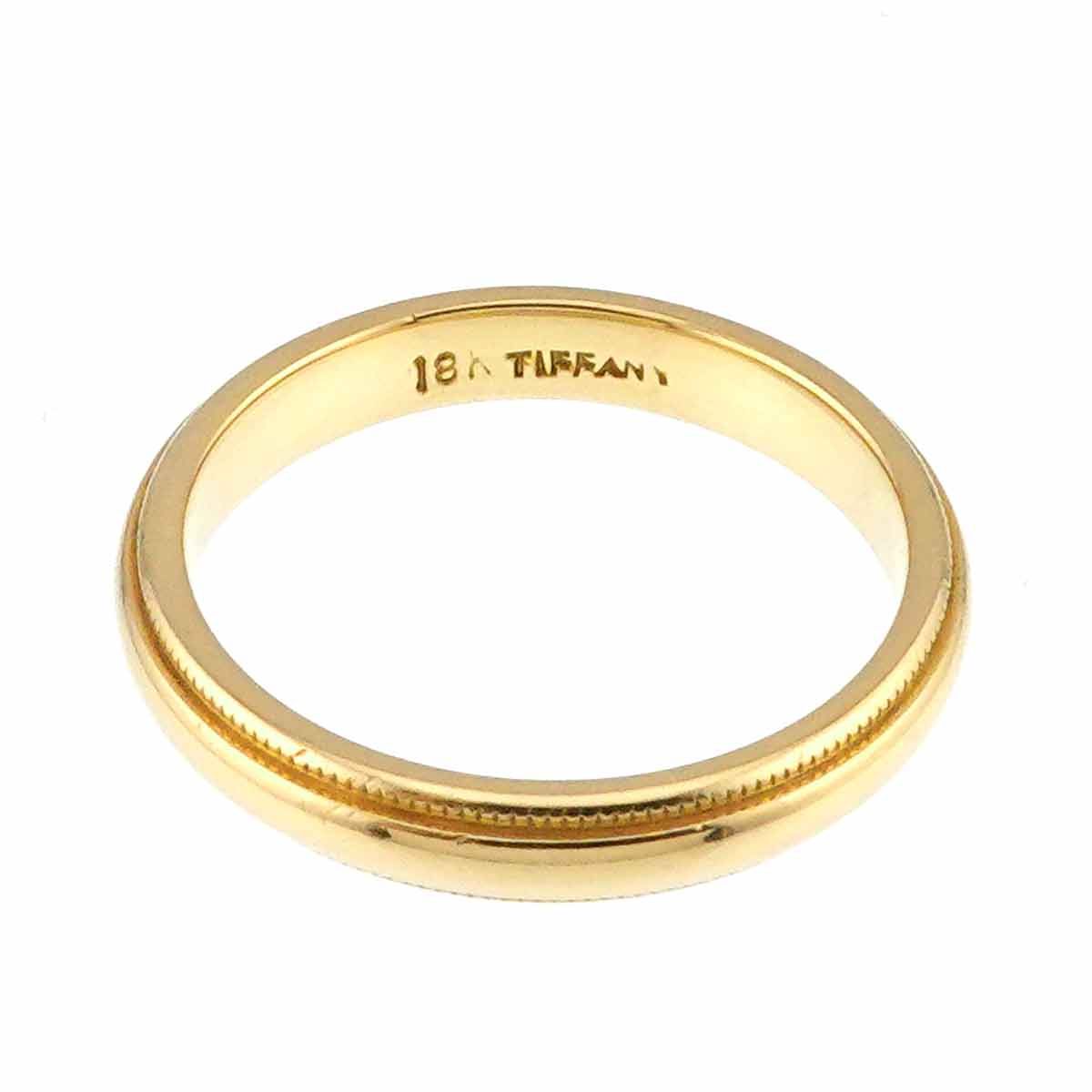 ティファニー TIFFANY&Co. ミルグレイン バンド 8号 リング K18 YG