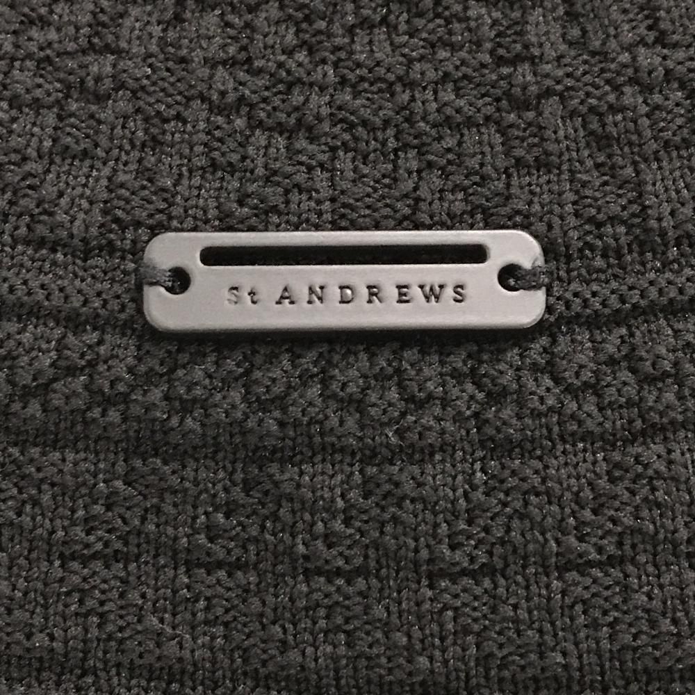 美品 セントアンドリュース ゴルフウエア　ロゴ 美品】セントアンドリュース セーター 黒 ロゴラメ 裏地付き ニット