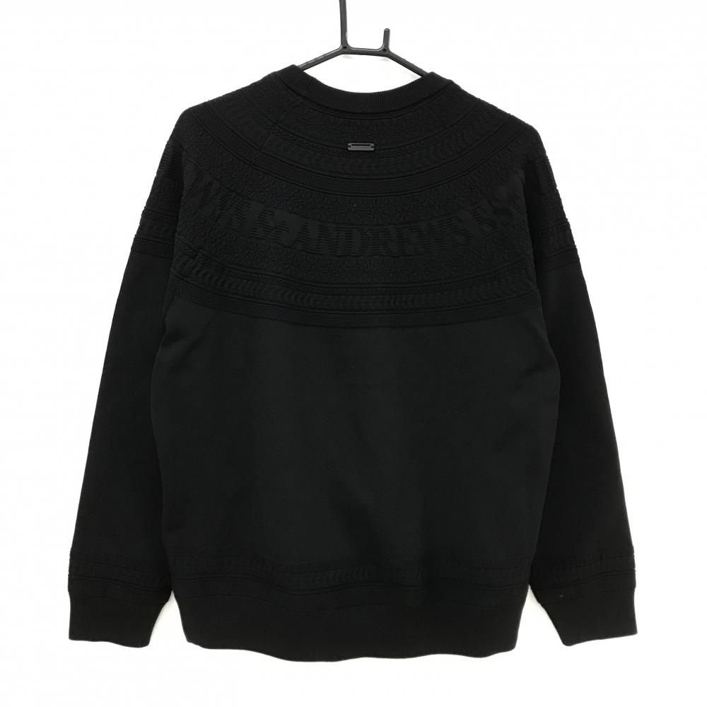 美品】セントアンドリュース セーター 黒 ロゴラメ 裏地付き ニット