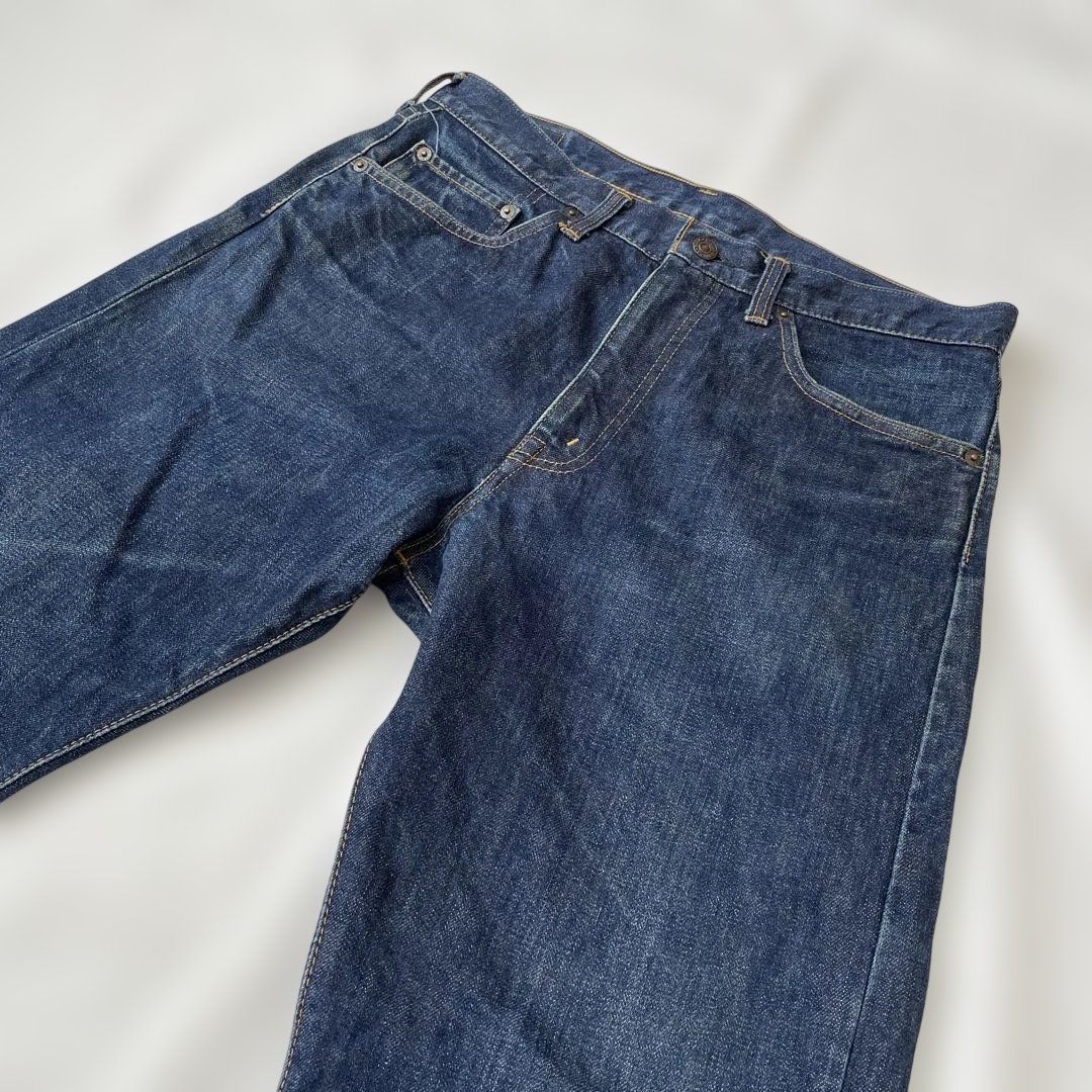 DENIME W34（実寸約89cm） ジップフライ 濃紺 セルビッチ 赤耳