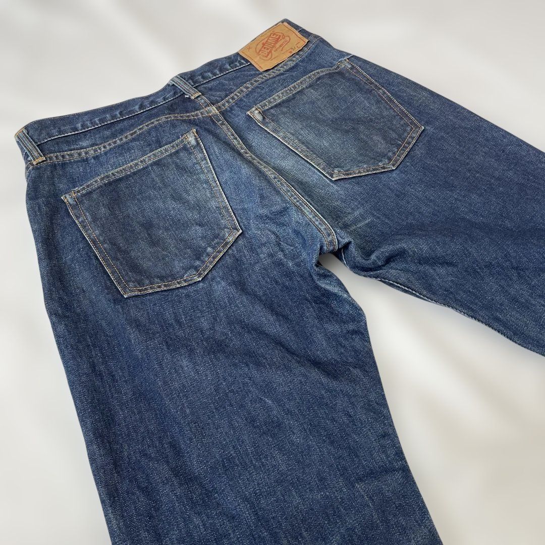 DENIME W34（実寸約89cm） ジップフライ 濃紺 セルビッチ 赤耳