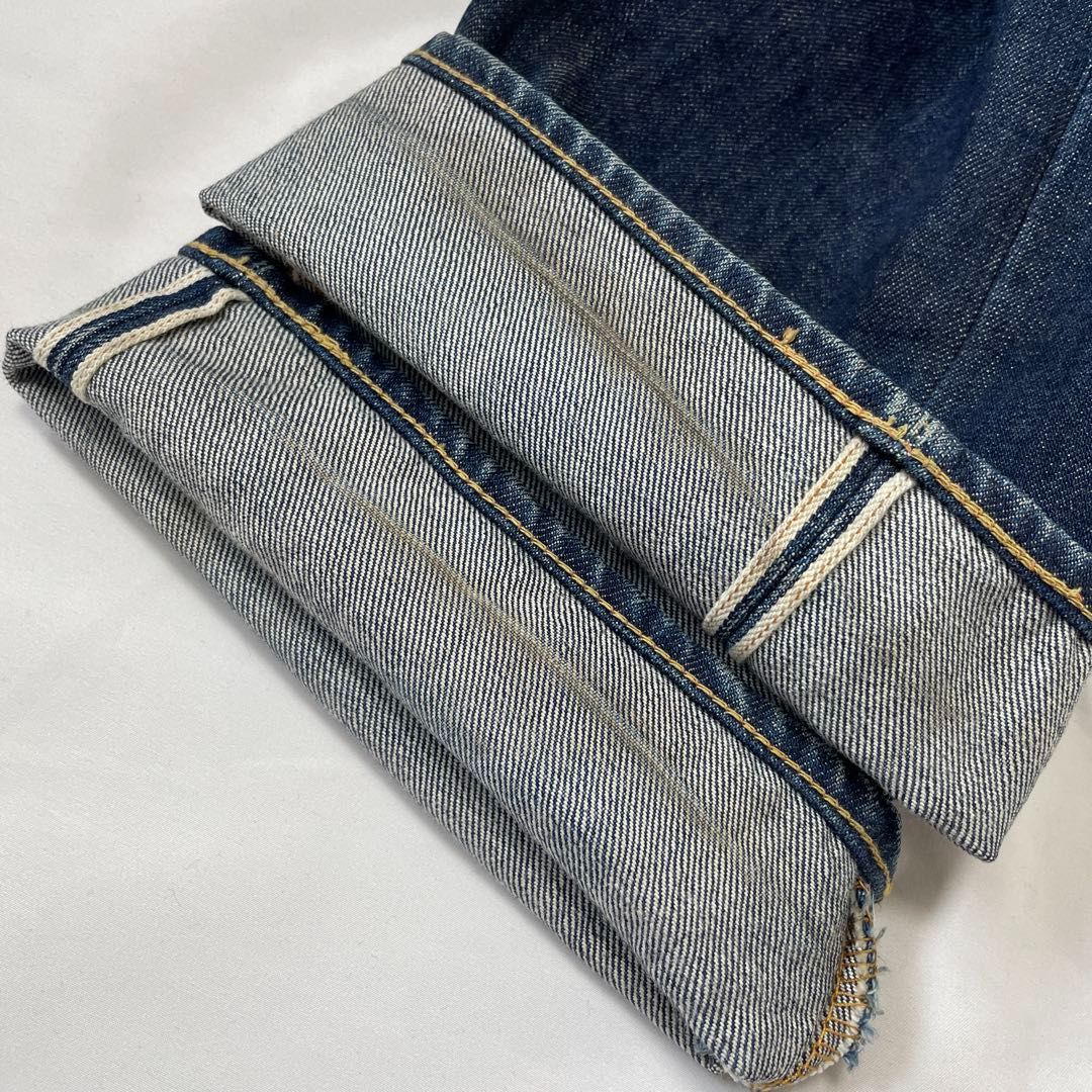 DENIME W34（実寸約89cm） ジップフライ 濃紺 セルビッチ 赤耳