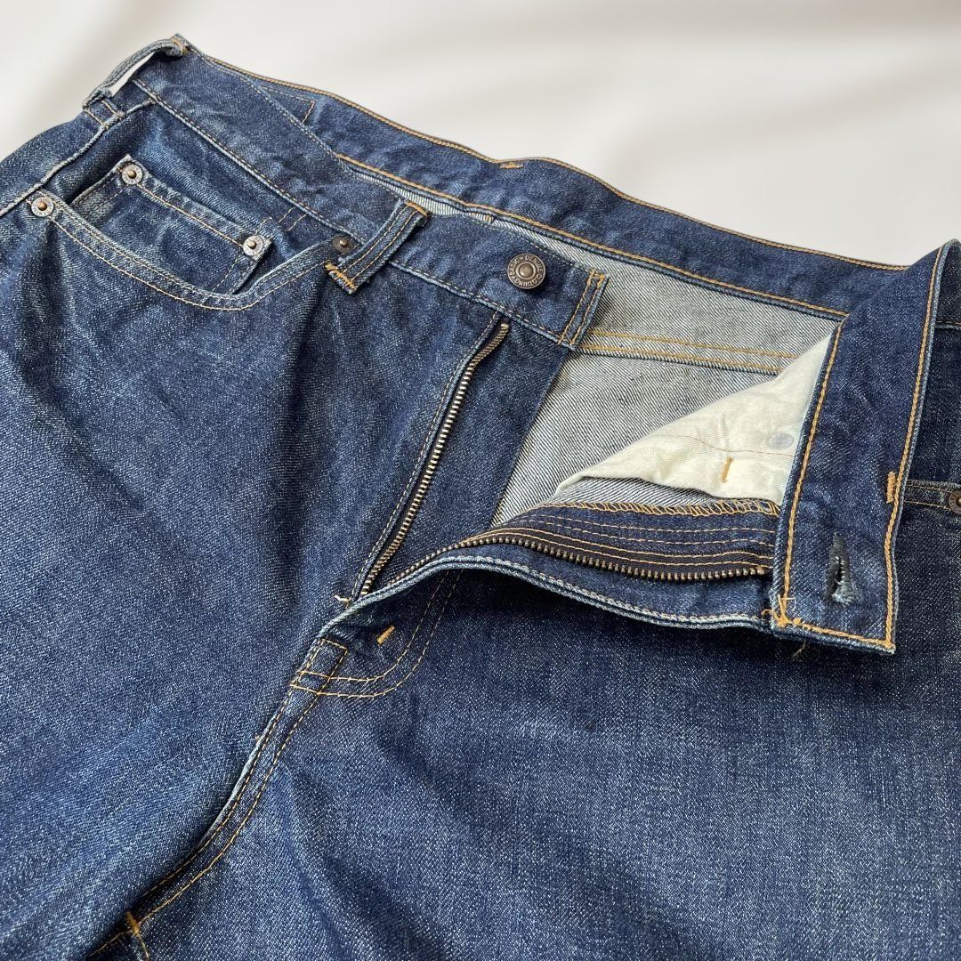 DENIME W34（実寸約89cm） ジップフライ 濃紺 セルビッチ 赤耳