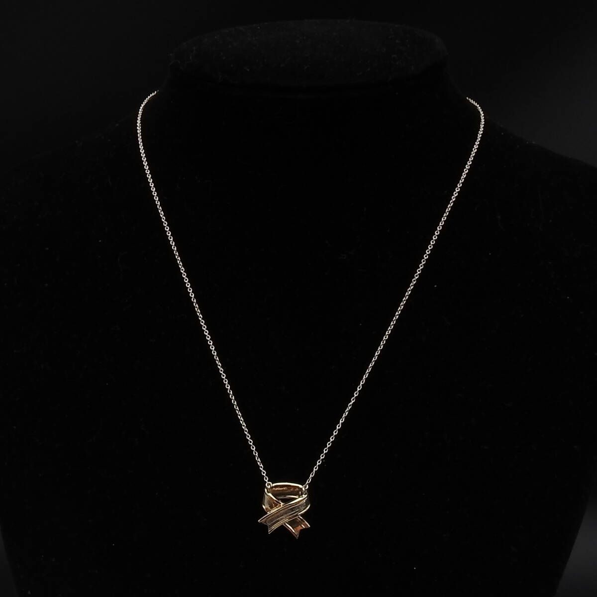 正規品 TIFFANY&CO. ティファニー リボンネックレス シルバー925/K18