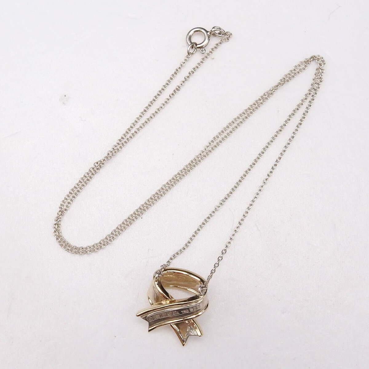 正規品 TIFFANY&CO. ティファニー リボンネックレス シルバー925/K18 