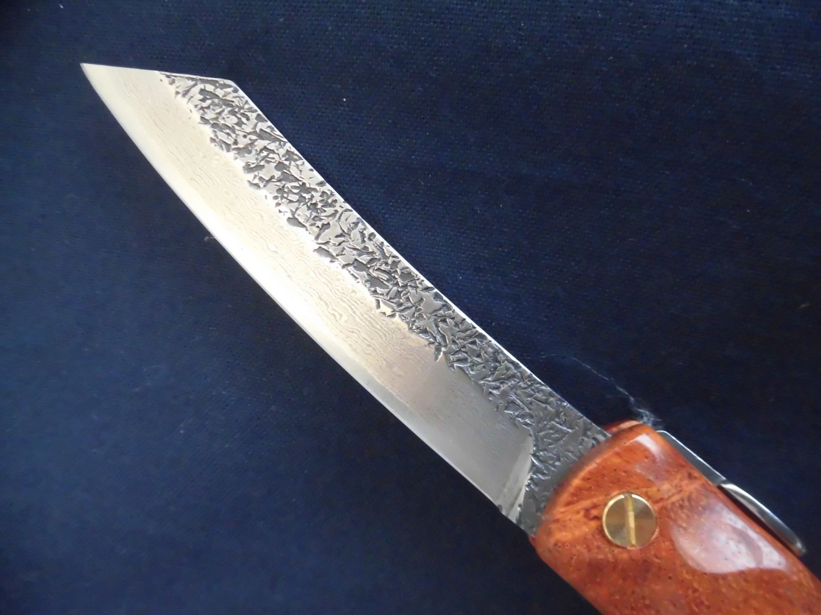  定光作 肥後守ナイフ 花梨鞘 多層鋼 大 訳あり超 品 アウトドアアクセサリー ナイフ ツール アウトドア