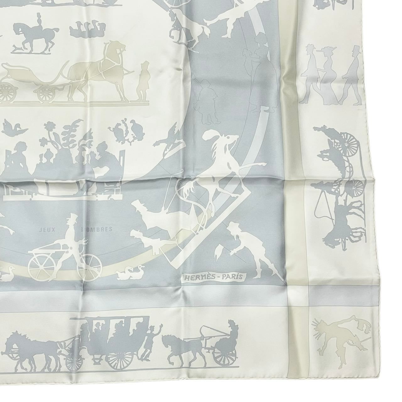 美品 HERMES エルメス スカーフ カレ90 シルク JEUX D'OMBRES 影絵遊び