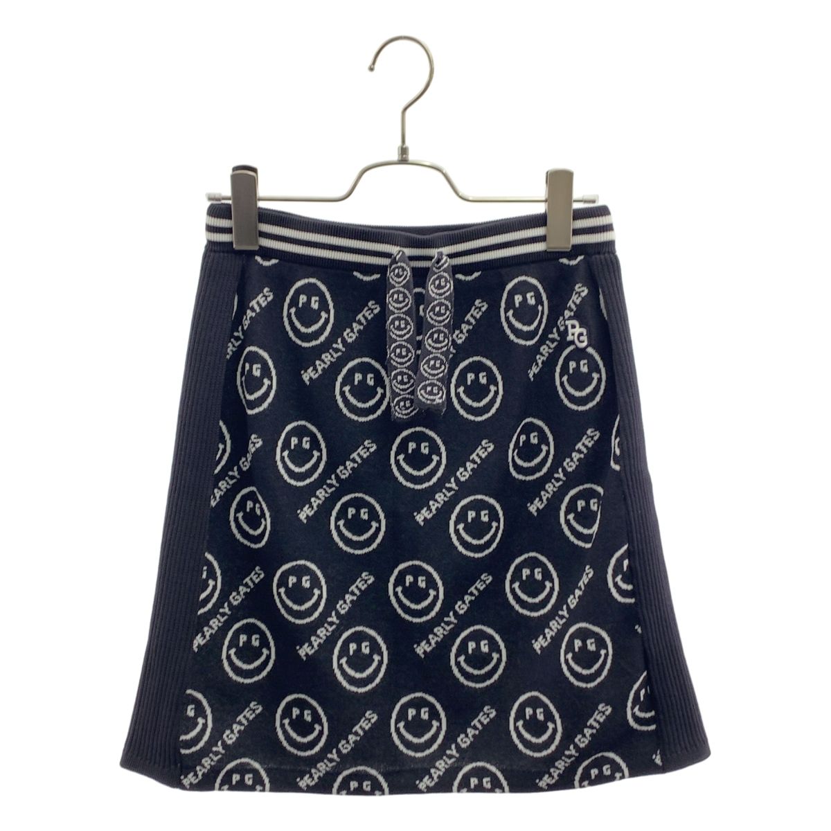 【未着用】 PEARLY GATES ニット スカート タグ付き サイズ0 美品】 PEARLY GATES / パーリーゲイツ | 2020SS | 総柄 スマイル