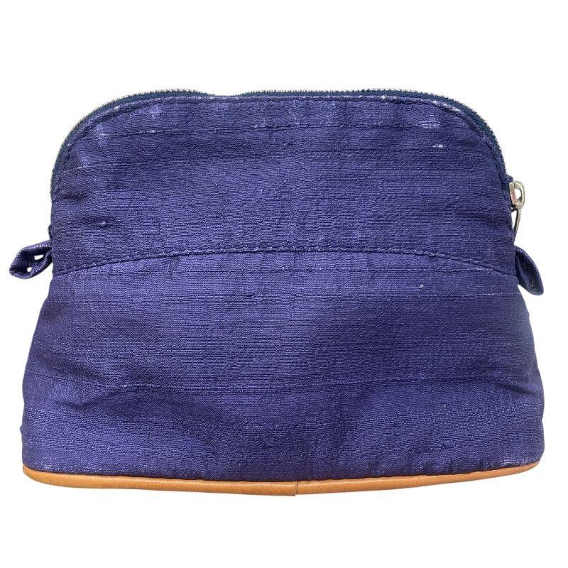 エルメス HERMES ボリードポーチ ブルー シルク ユニセックス ポーチ