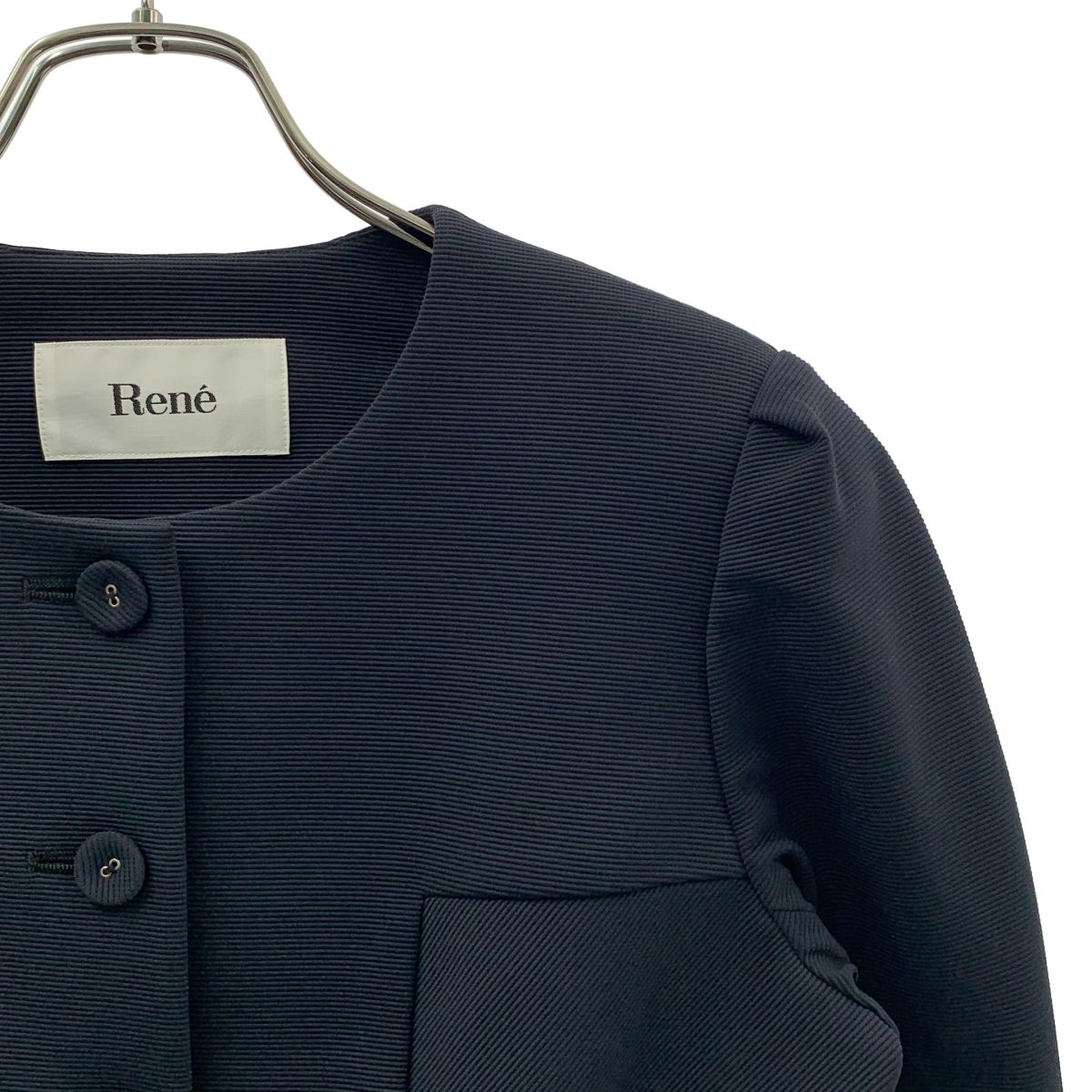 美品】 Rene / ルネ | ストレッチ ノーカラージャケット | 38
