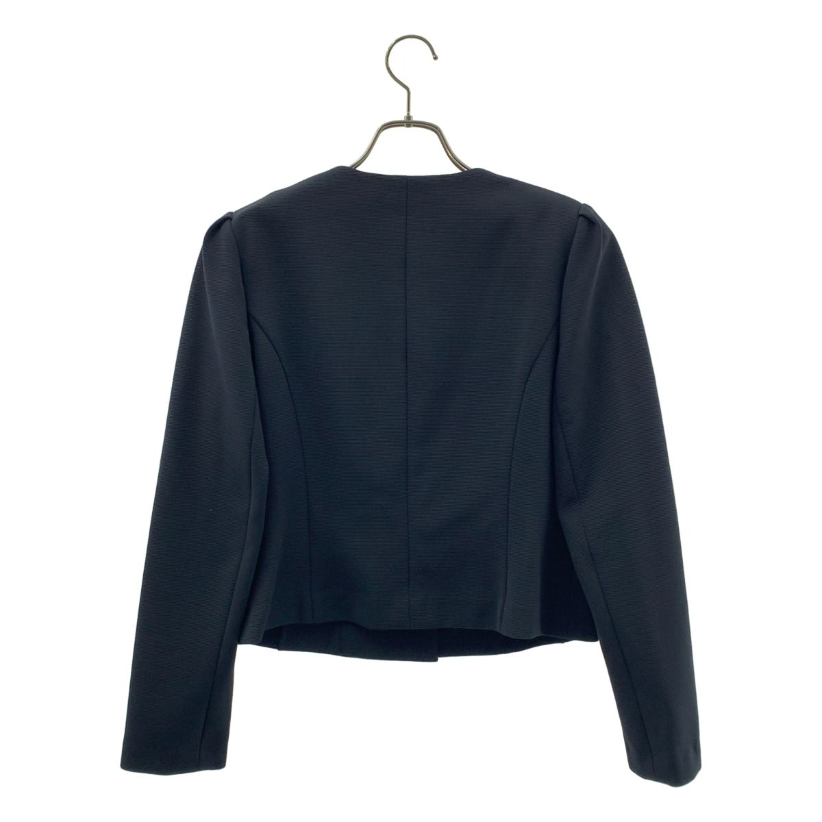 【極美品】Rene ルネ　ノーカラージャケット　黒　38 美品】 Rene / ルネ | ストレッチ ノーカラージャケット | 38