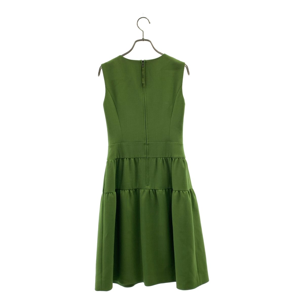 フォクシー　ティアード　ノースリーブ　ウール　膝丈ワンピース　38 FOXEY / フォクシー | Dress ウール ノースリーブ ワンピース / 39615