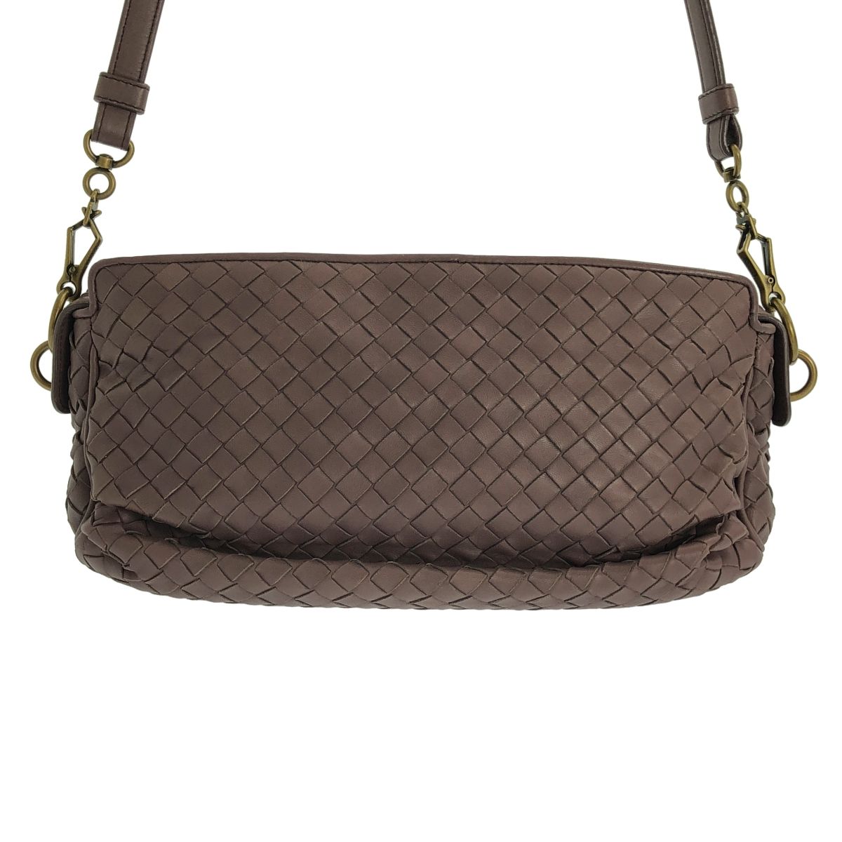 【美品】  BOTTEGA VENETA / ボッテガヴェネタ | イントレチャート レザー ショルダーバッグ / 192661 | パープル系 | レディース 美品】 BOTTEGA VENETA / ボッテガヴェネタ | イントレチャート レザー