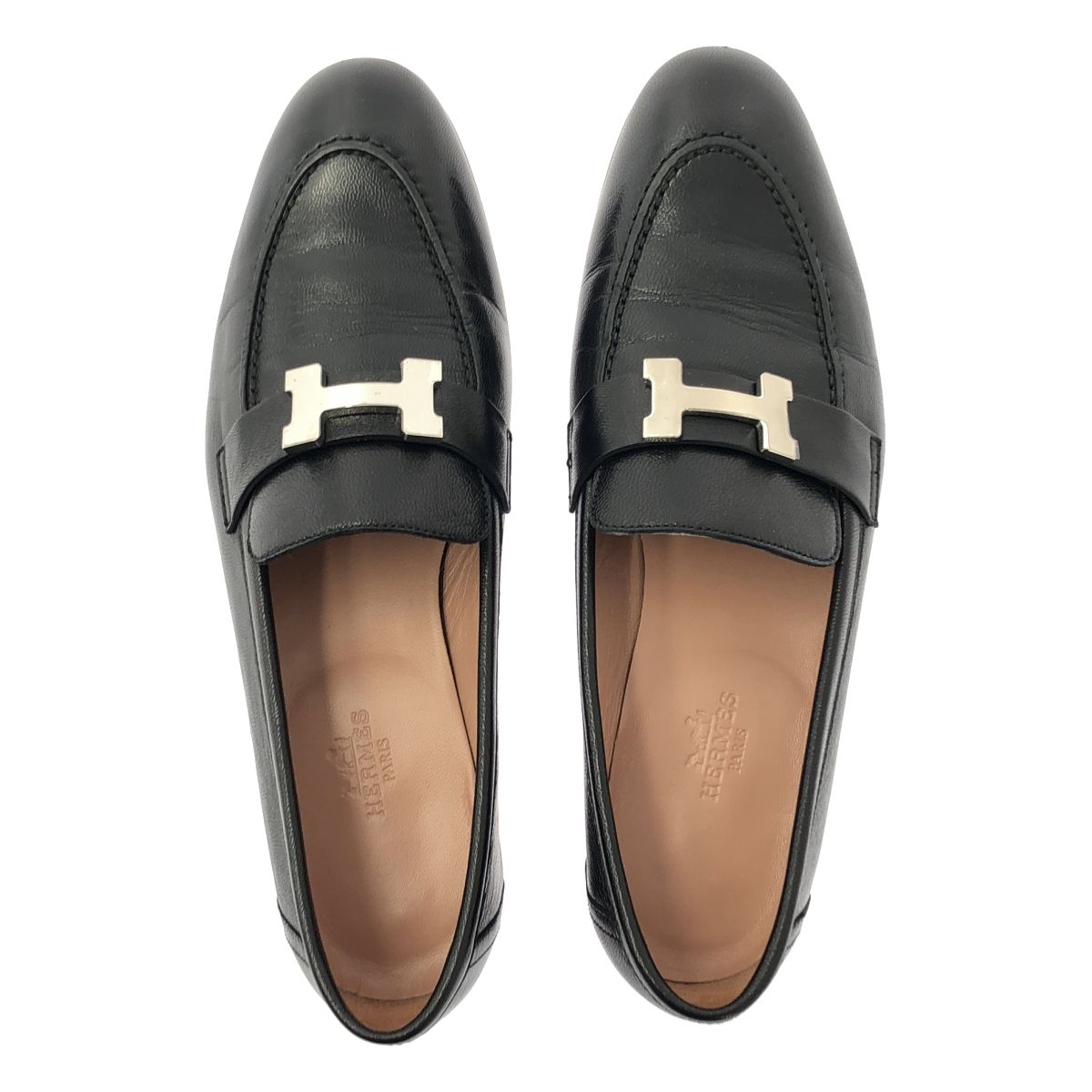 美品】 HERMES / エルメス | モカシン パリ Hロゴ レザーローファー