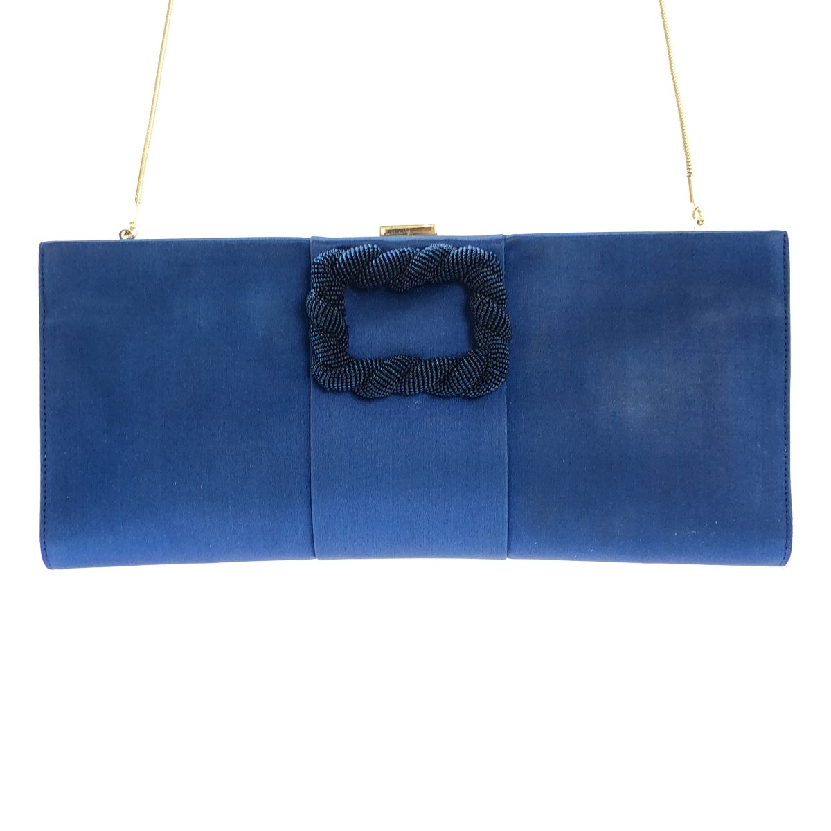 Roger Vivier / ロジェ・ヴィヴィエ | ロゴ チェーン ショルダーバッグ | ブルー/ゴールド | レディース 極美品】Roger Vivier ロジェヴィヴィエ ショルダーバッグ ターン