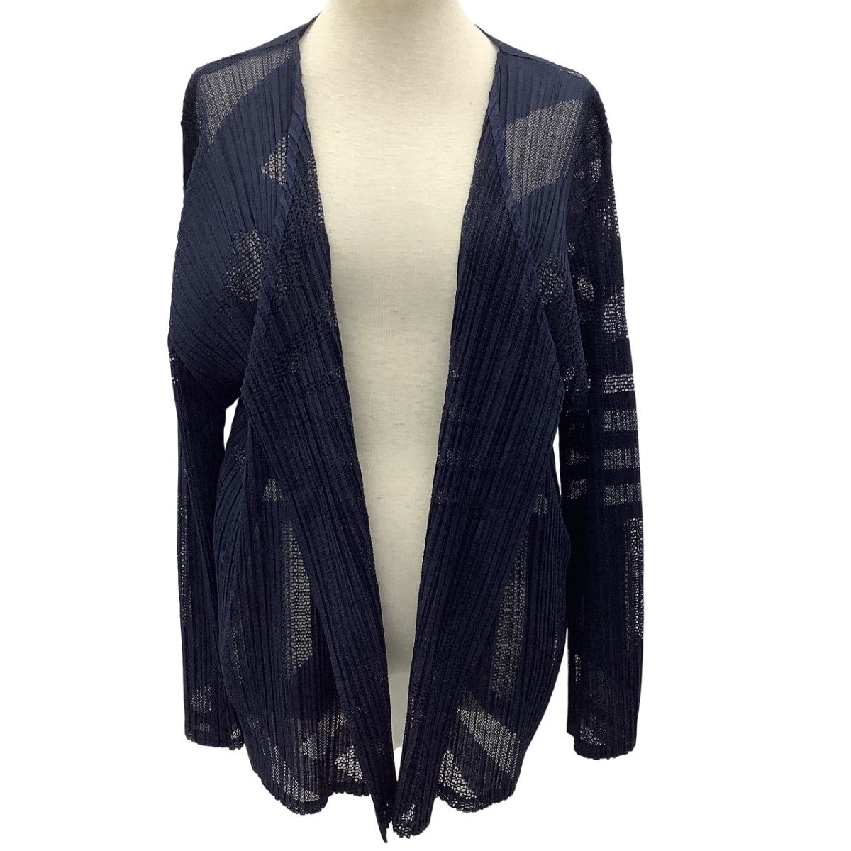 ISSEY MIYAKE イッセイミヤケ PLEATS PLEASE カーディガン シースルー