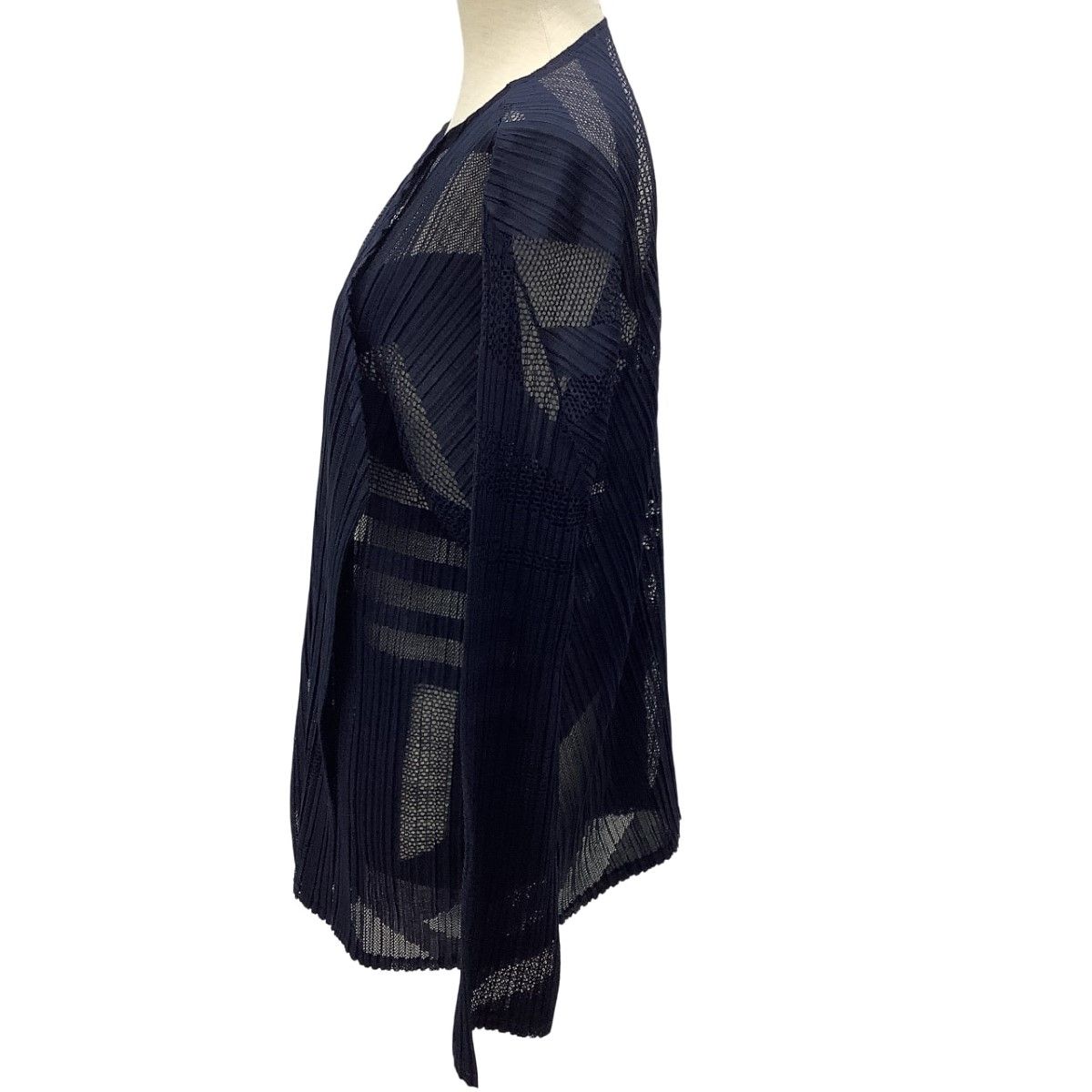 ISSEY MIYAKE イッセイミヤケ PLEATS PLEASE カーディガン シースルー