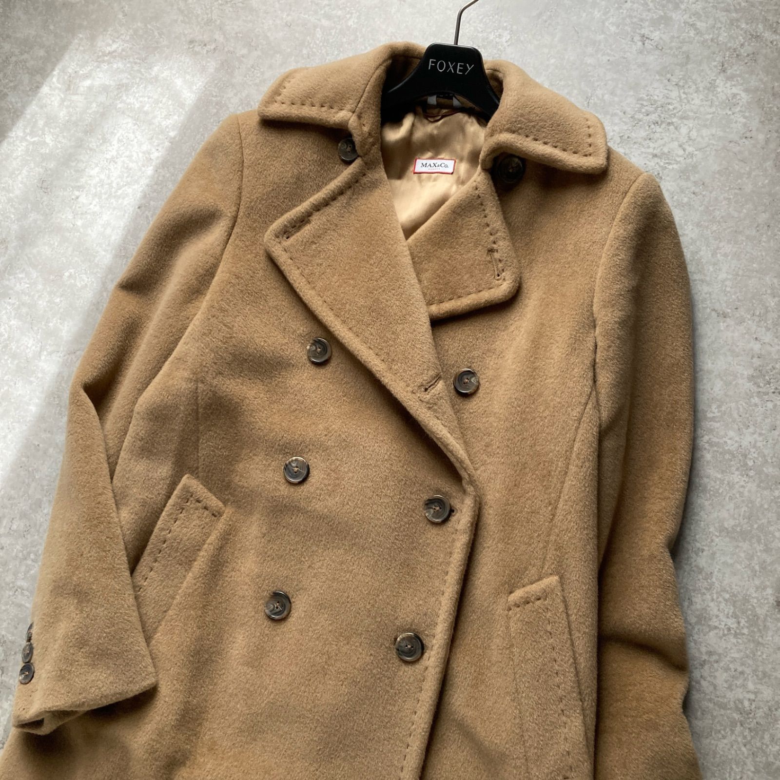 美品 マックスアンドコー MAX&Co. ダブル ロングチェスターコート