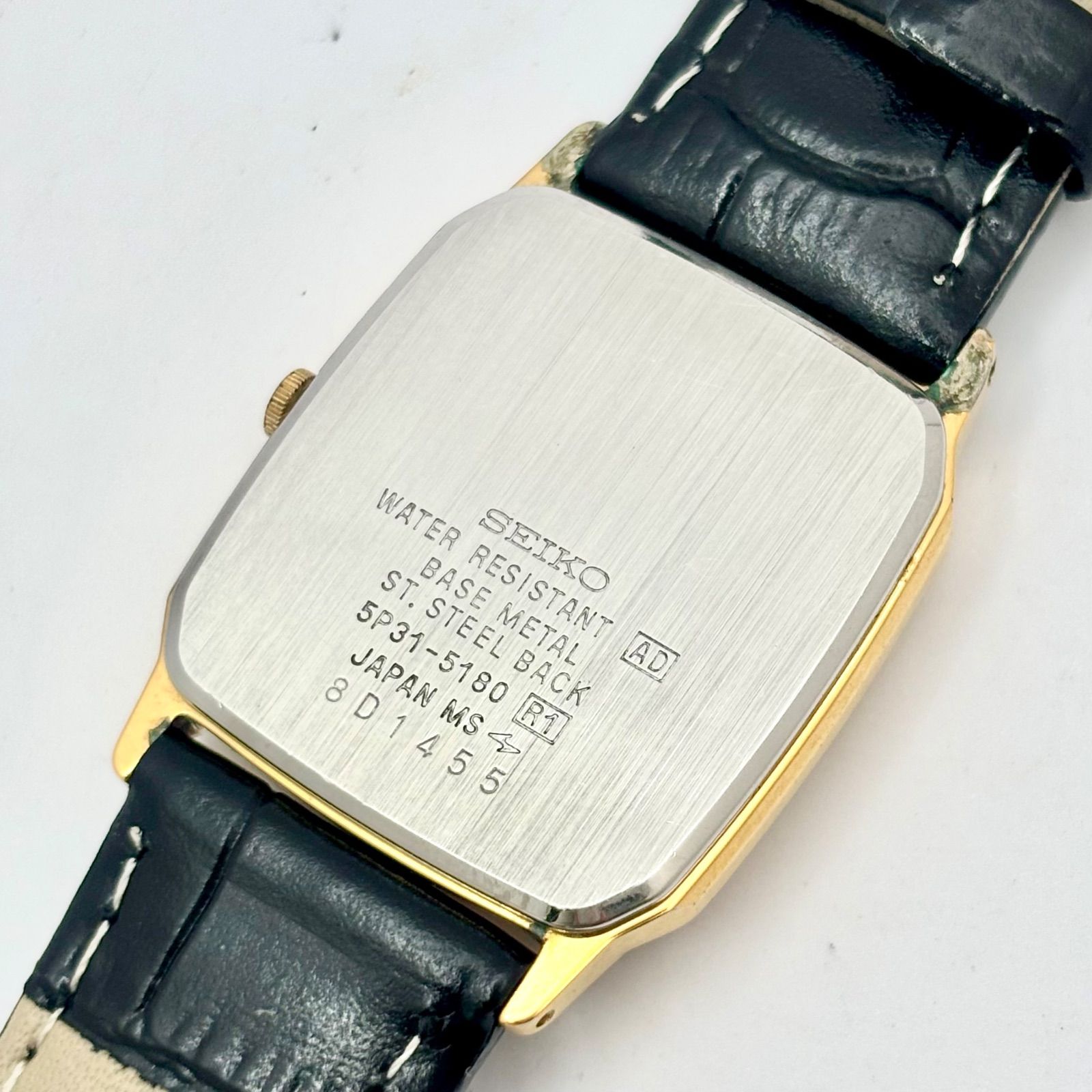 新品電池】SEIKO セイコー メンズ 腕時計 ゴールド レクタンギュラー 