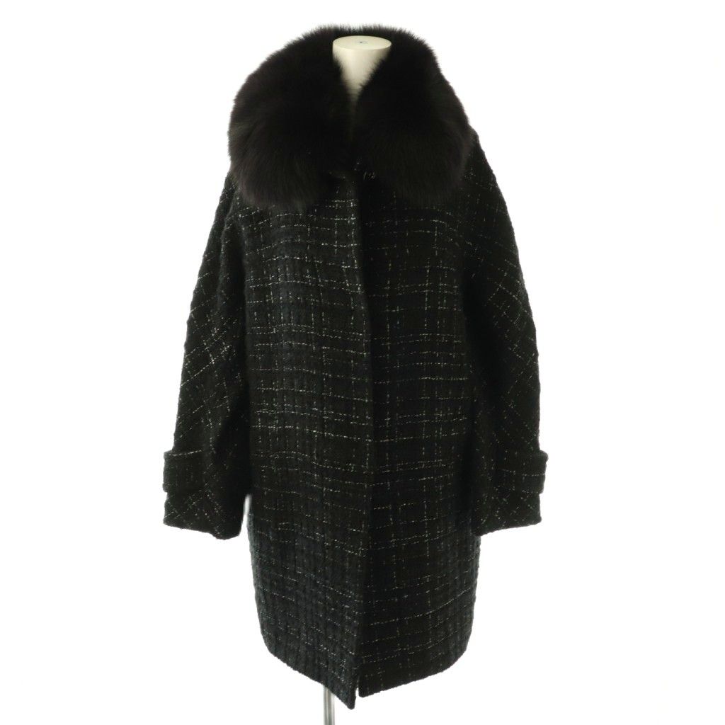 グレースクラス GRACE Class ファー付きツイードコート アウター 36
