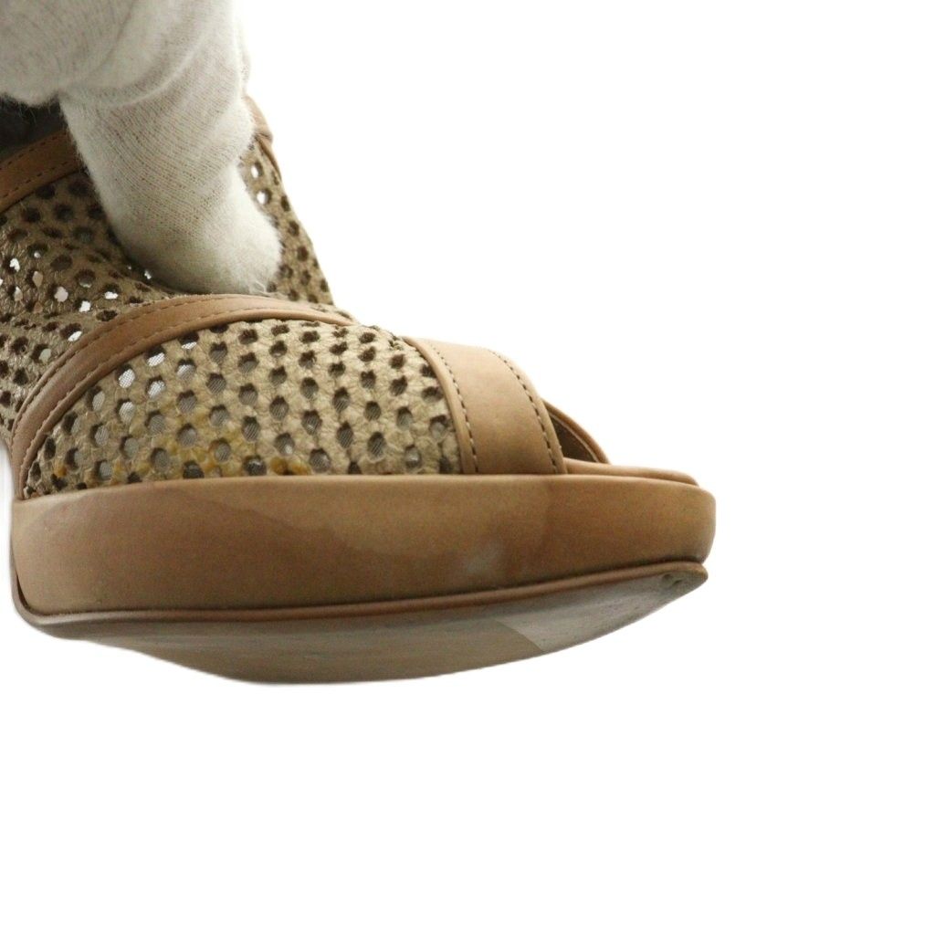 値下げ　銀座かねまつ　ベージュゴールド　オープントゥ　23.5㎝　新品未使用 銀座かねまつ GINZA Kanematsu メッシュオープントゥパンプス 23.5cm