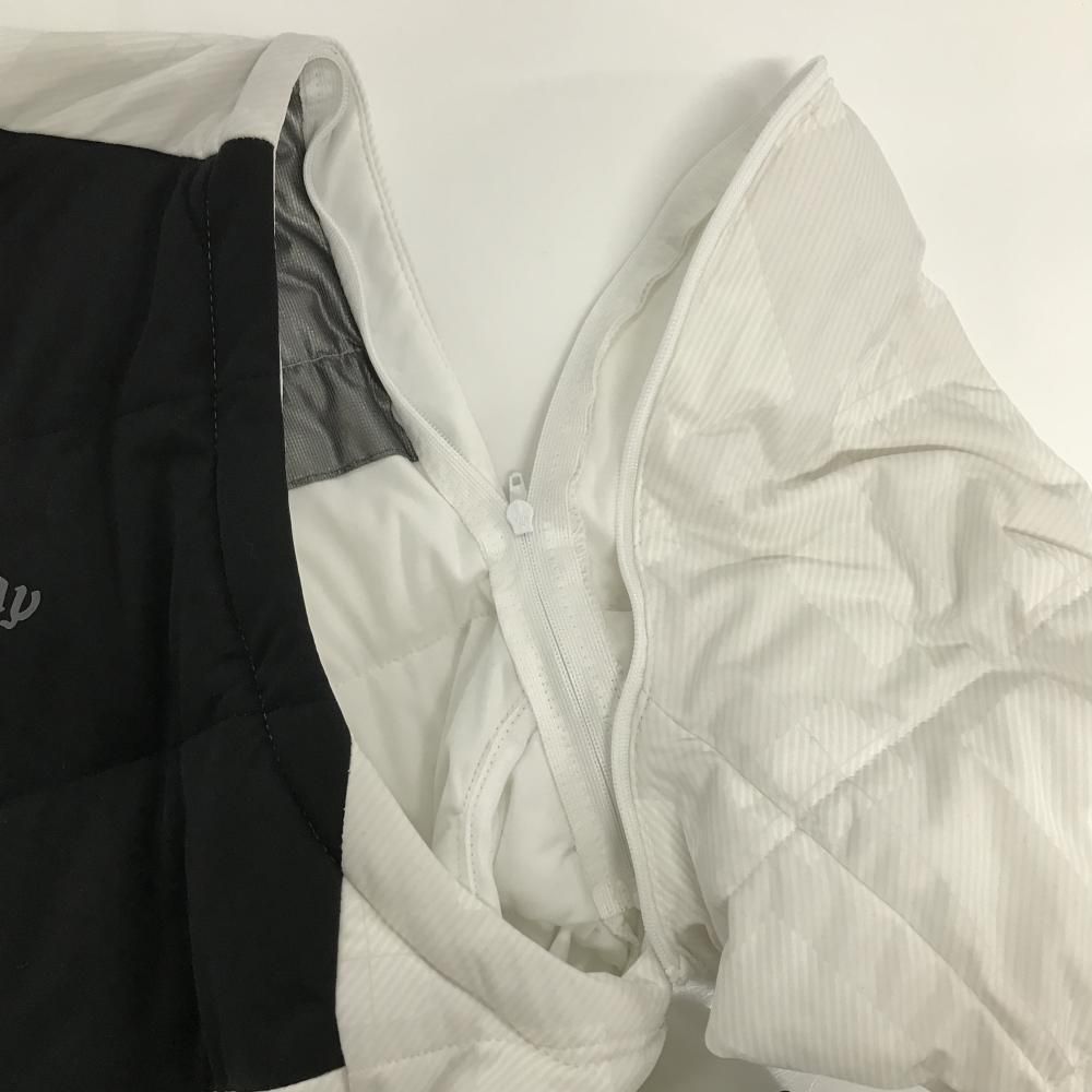 キャロウェイ 2WAY中綿ジャケット 白×ライトグレー チェック 袖着脱可