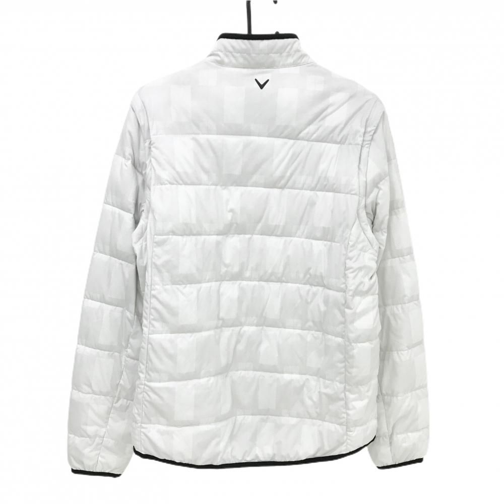 Callaway/キャロウェイ ゴルフ 2WAYジャケット【ホワイト/L】 キャロウェイ 2WAY中綿ジャケット 白×ライトグレー チェック 袖着脱可