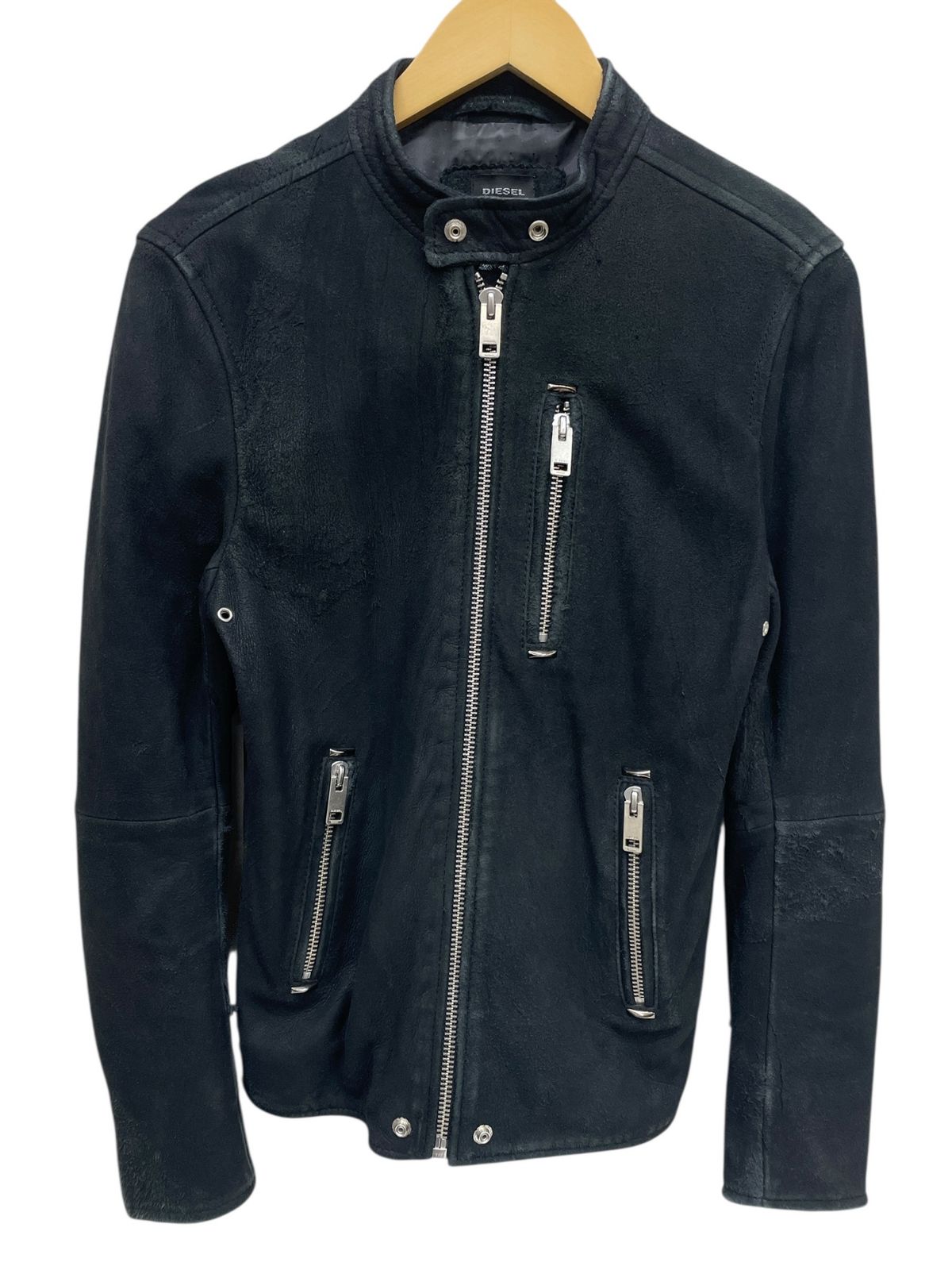 DIESEL (ディーゼル) ラムレザー 羊革 シングルライダースジャケット