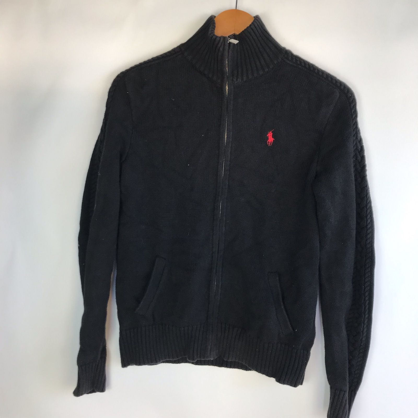 RALPH LAUREN SPORT ジップアップニットジャケット ブラック M 