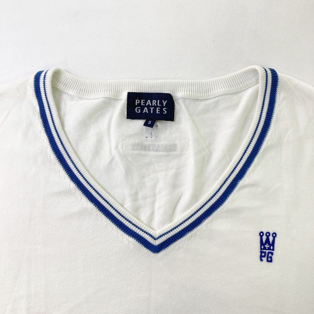 サイズ：5 PEARLY GATES パーリーゲイツ ニットセーター ホワイト系