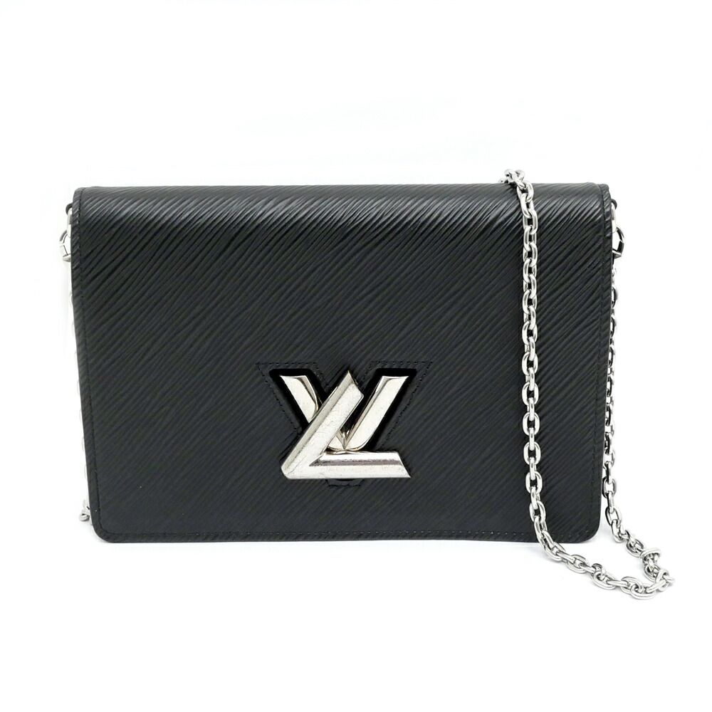 名東】ルイヴィトン ポルトフォイユ ツイスト チェーン ノワール エピ