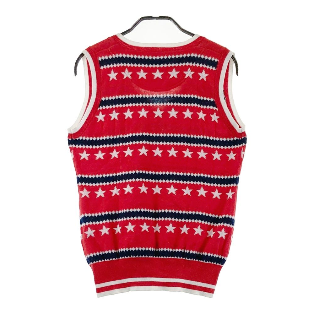 サイズ：L CALLAWAY キャロウェイ ニットベスト ベア ボーダー 星柄