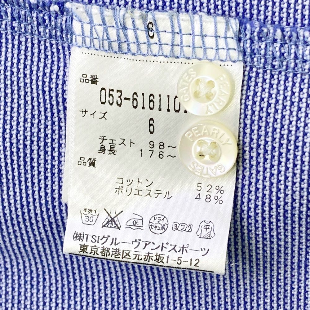 サイズ：6 PEARLY GATES パーリーゲイツ 長袖ポロシャツ ボタンダウン