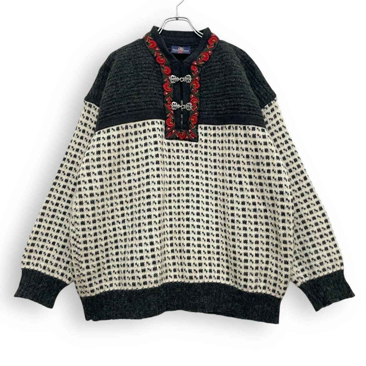 R2646 / 90s Norway製 ノルウェー製 メタルフック バーズアイ