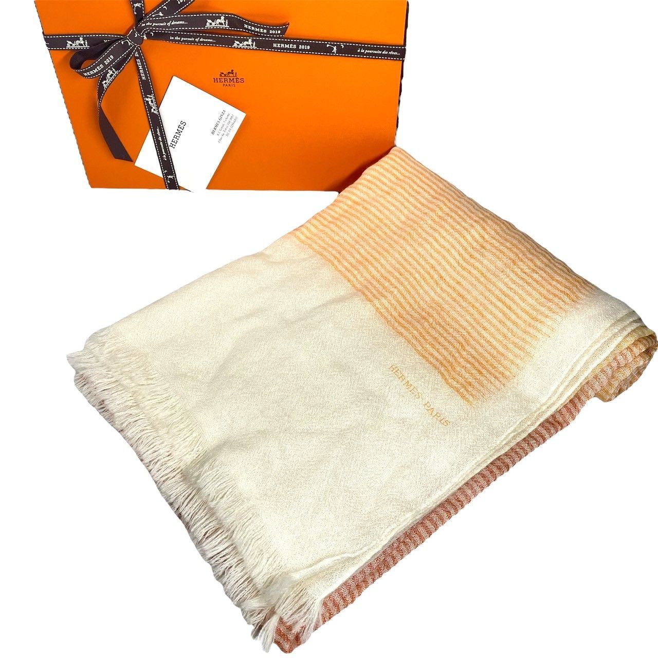 2665 HERMES エルメス ホライゾン カシミヤ ストール グラデーション