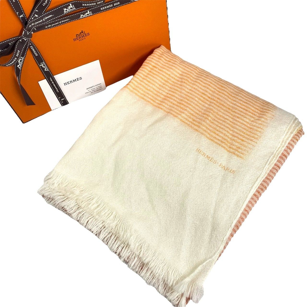 2665 HERMES エルメス ホライゾン カシミヤ ストール グラデーション