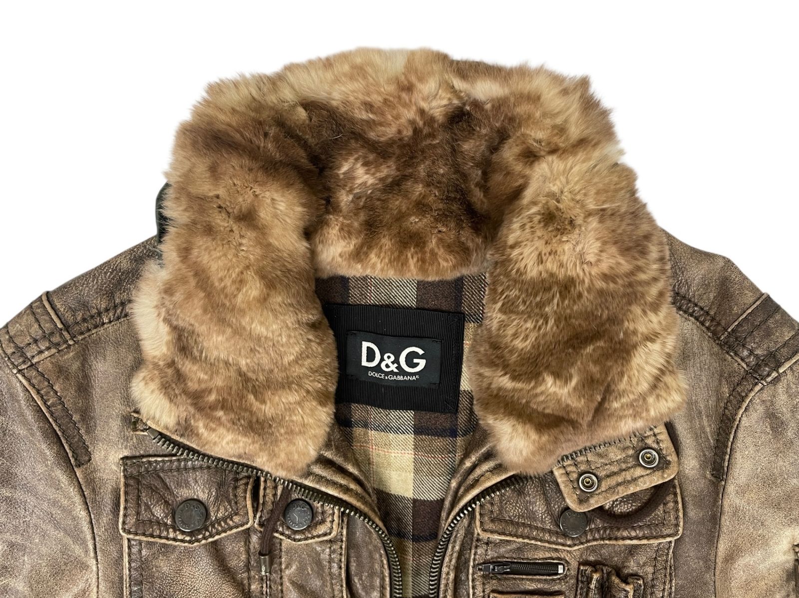 Dolce & Gabbana（D&G）のジャケットです。 正規品です。 DOLCE&GABBANA (ドルチェアンドガッバーナ) D&G ファー付レザー