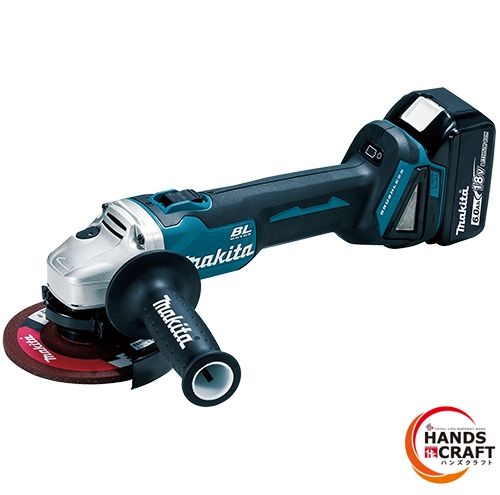 ▽ ♥ マキタ 125 mm充電式ディスクグラインダ フルセット 青色 18 V 6 0 Ah バッテリ 充電器付