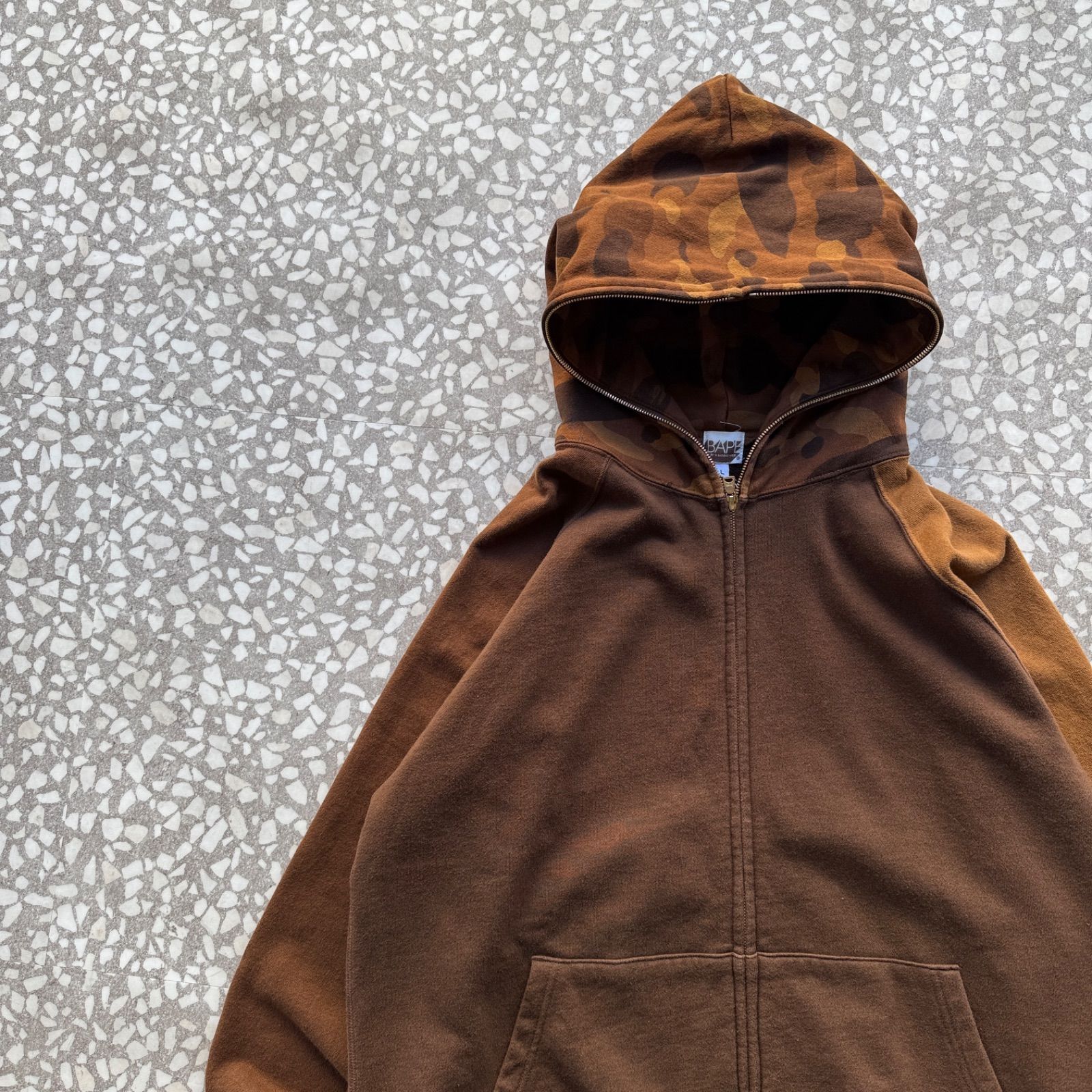 A BATHING APE パーカー 希少 NIGO A Bathing Ape / double zip hoodie エイプ 初期 NIGO ツートンカラー