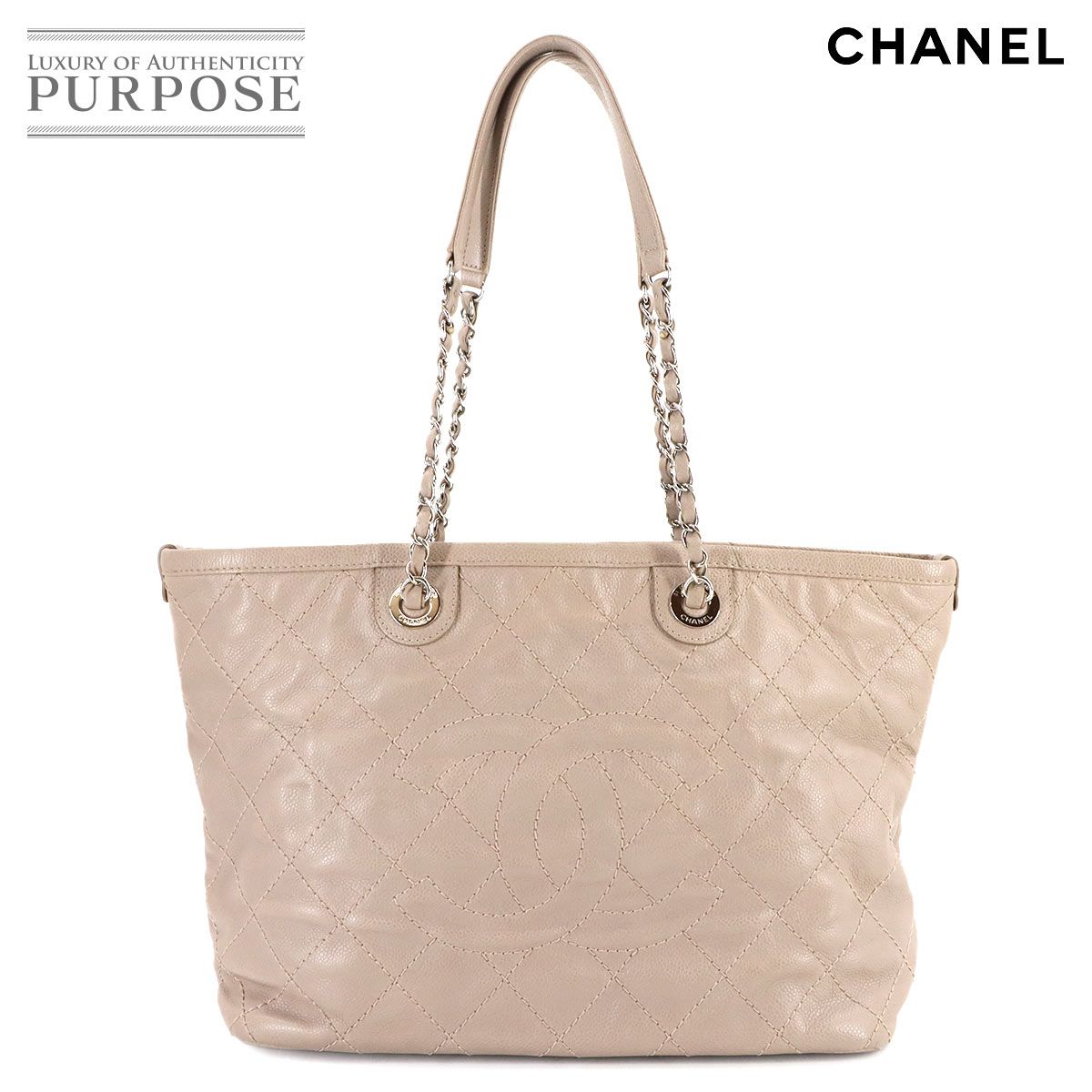 シャネル CHANEL ワイルドステッチ チェーン トート バッグ キャビア