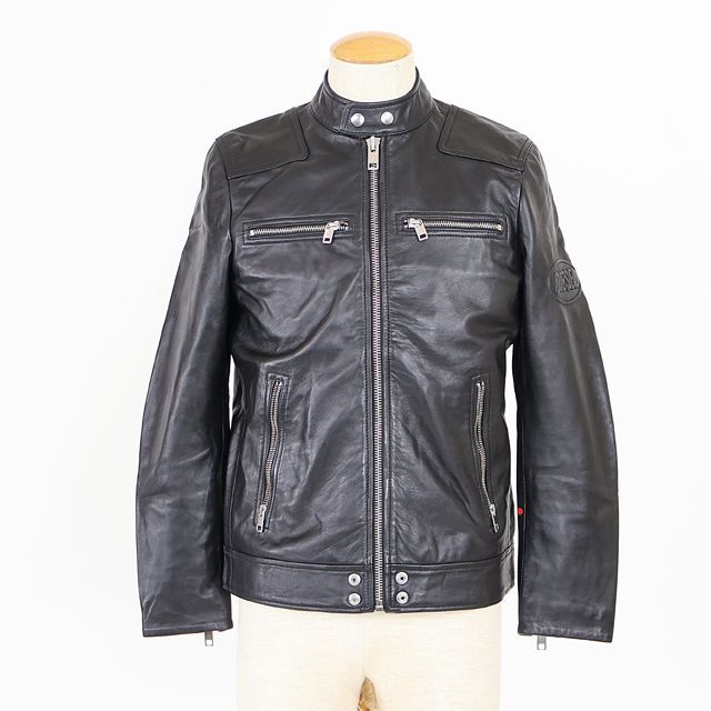 DIESEL◇コットンダブルライダースジャケット/S/コットン/BLK DIESEL 