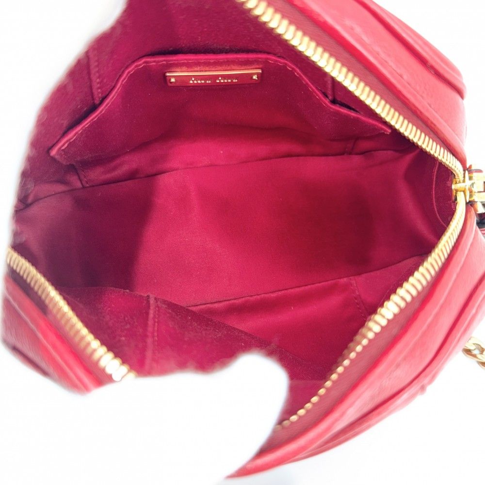 miumiu チェーンショルダーバッグ 赤 中古 ミュウミュウ ショルダー