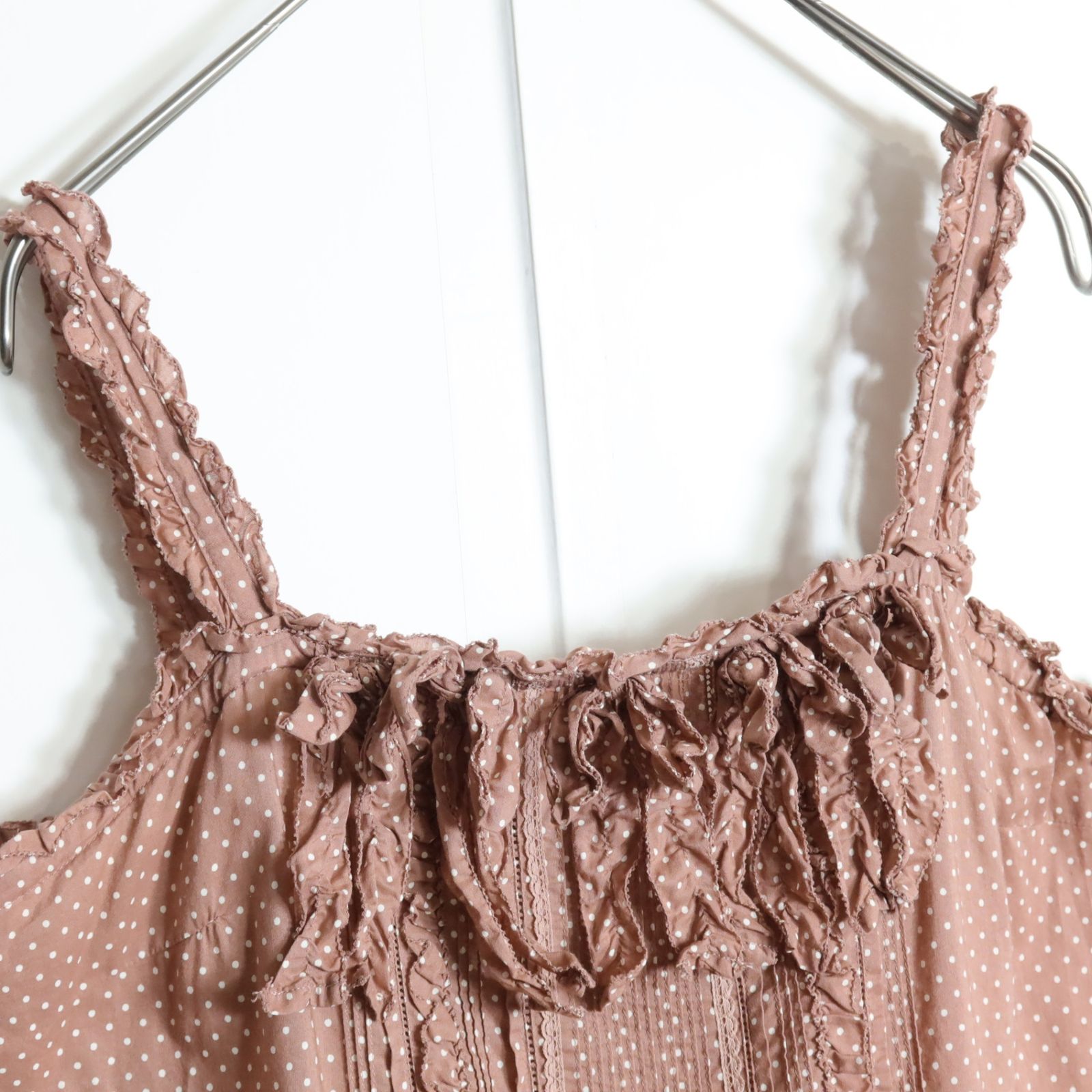 ピンクハウス　キャミソールチュニック2点セット ピンクハウス☆リボンたっぷりロマンティック♪ ドット柄キャミソール