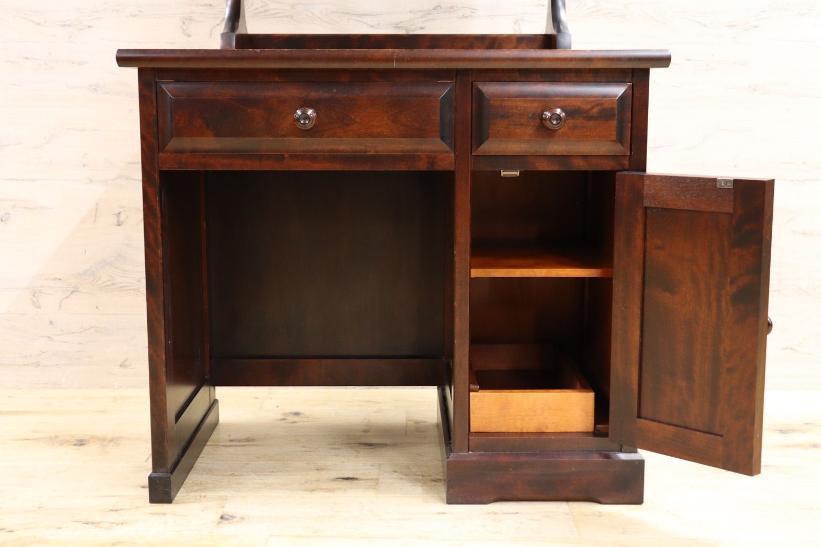 GMIK772B○北海道民芸家具 ドレッサー スツール セット 鏡台 化粧台 樺