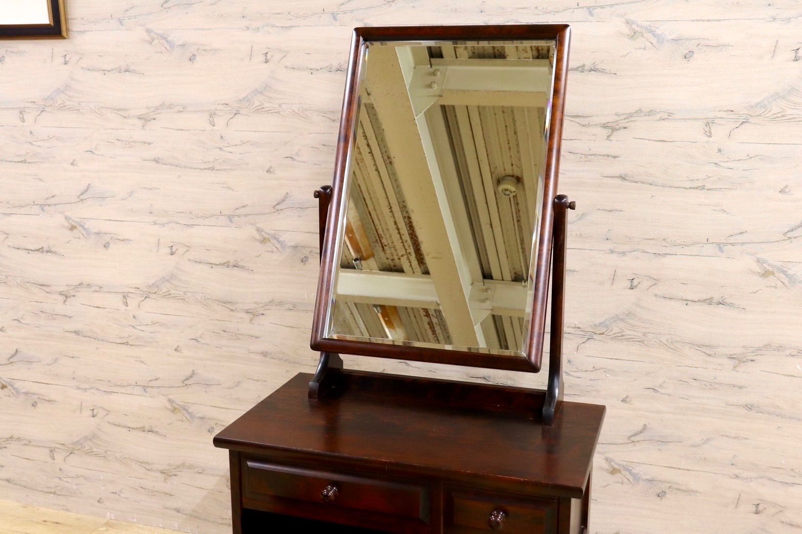 GMIK772B○北海道民芸家具 ドレッサー スツール セット 鏡台 化粧台 樺